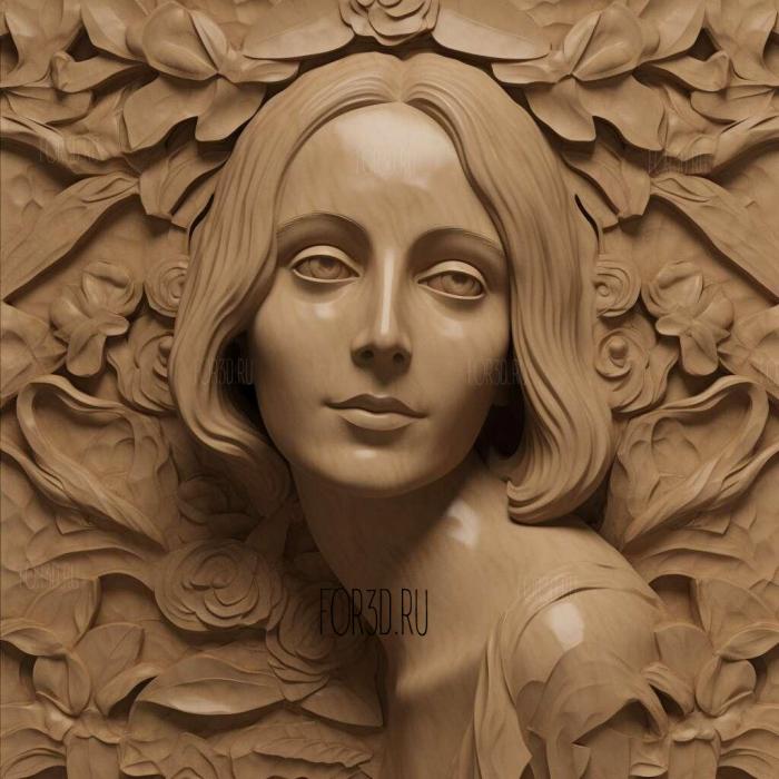 Greta Garbo 1 stl model for CNC